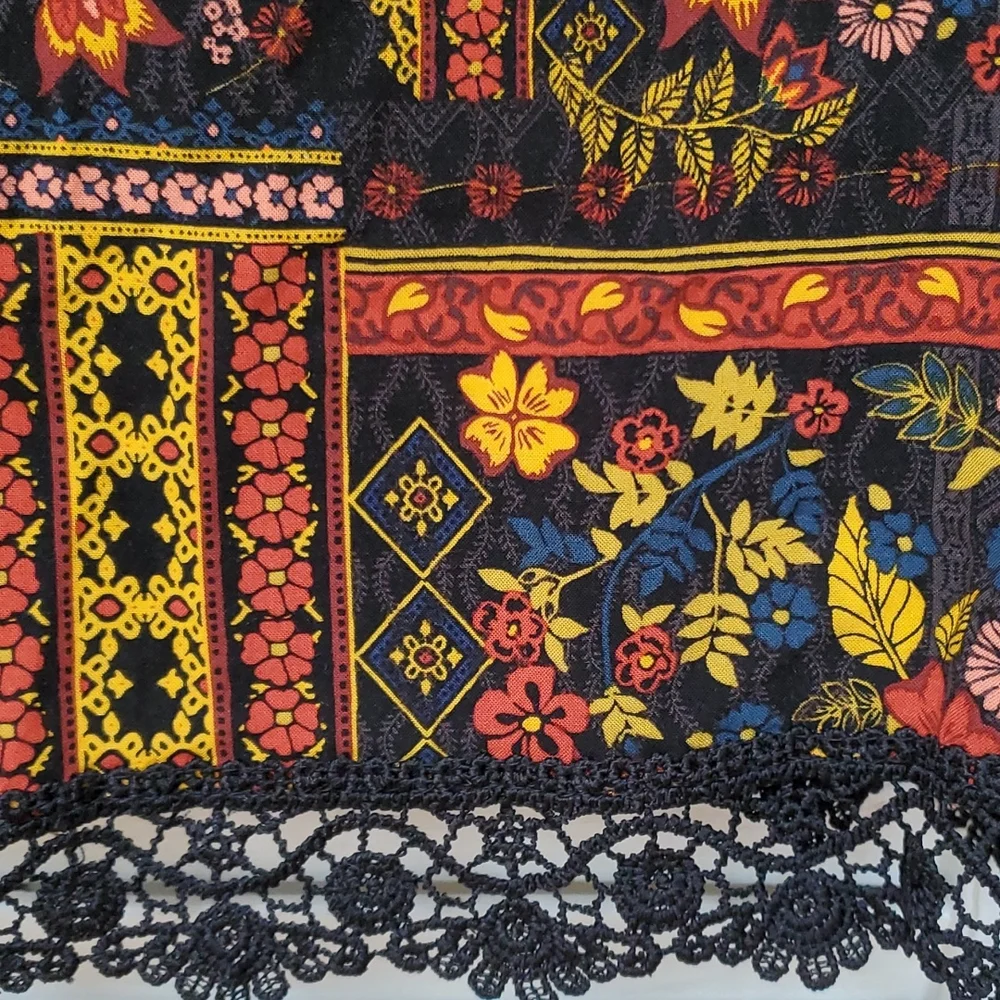 Vintage H&M Coachella Official Collection Flowy Floral Print Boho Top Size 6